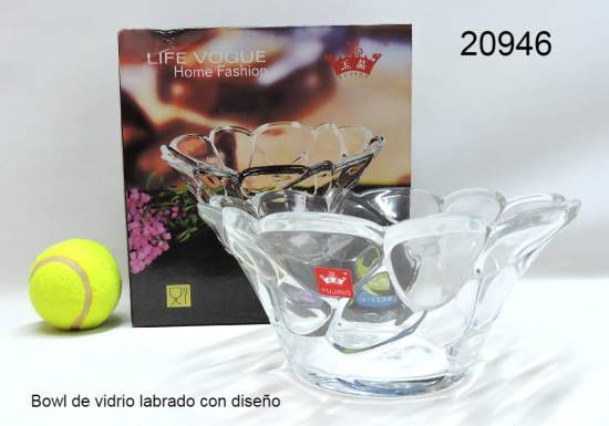 Imagen de BOWL DE VIDRIO LABRADO DE DISEÑO 6.25